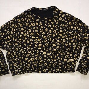 Terez Leopard Print Long Sleeve Pullover Sweatshirt – Size L
